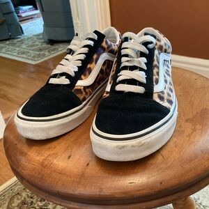 Women’s cheetah print Vans. Size 8.